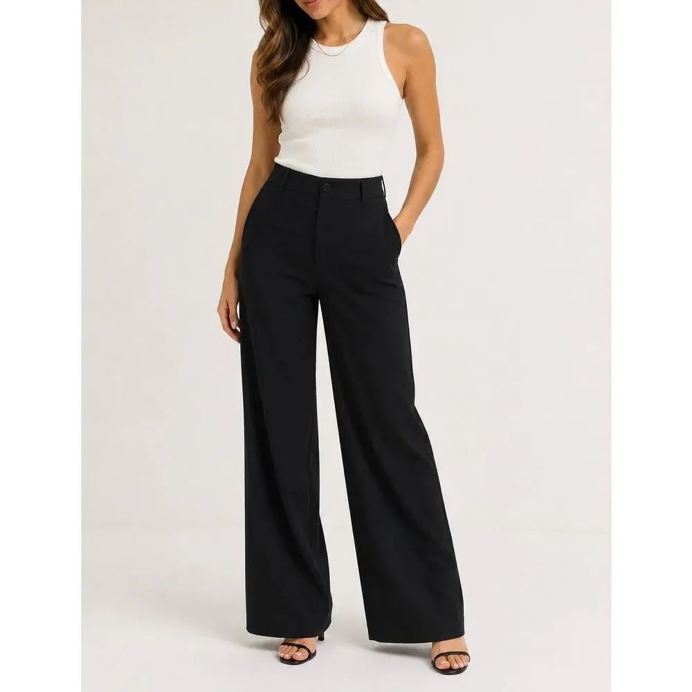 BetaBrand Classic Black Wide Leg Dress Pants Women’s Medium